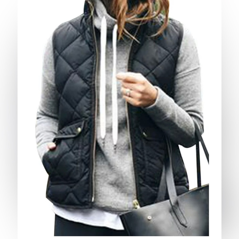 Womens black puffer vest